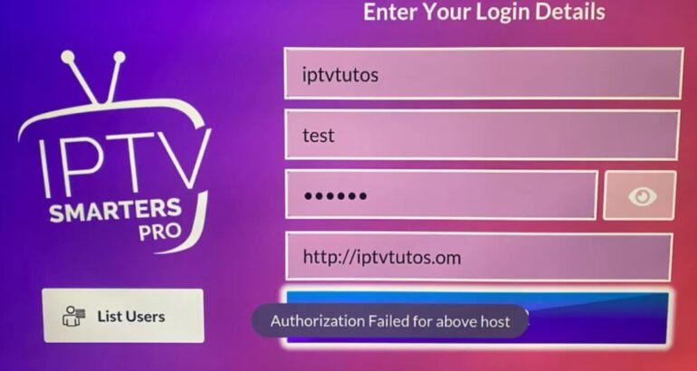 Fix Authorization Failed for Above Host on IPTV Smarters Pro App (2025)